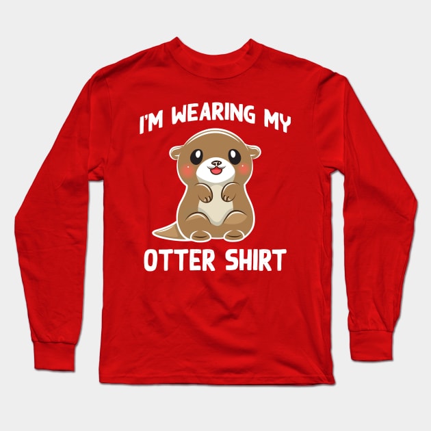 Cute Baby Otter Long Sleeve T-Shirt by Imutobi